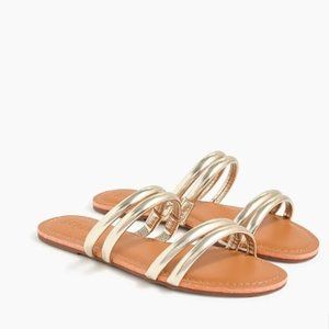 j.Crew new seaside slide metallic gold sandals.